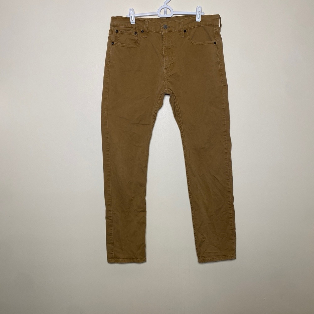 Levis‎ 502 Mens 33x32 Khaki Regular Tapered Mid Rise Jeans